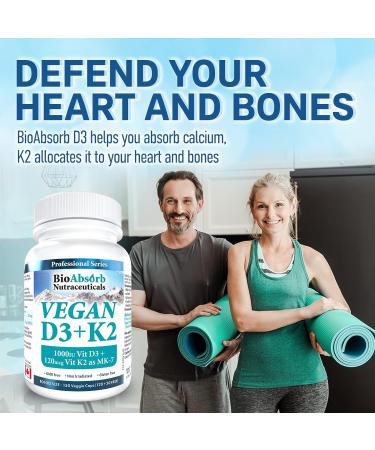 Vegan Vitamin D3 1000 IU + Vitamin K2 MK-7 Form (120 mcg). 150-Day Supply 150 Vegetarian Capsules - Buy Online on GoSupps.com