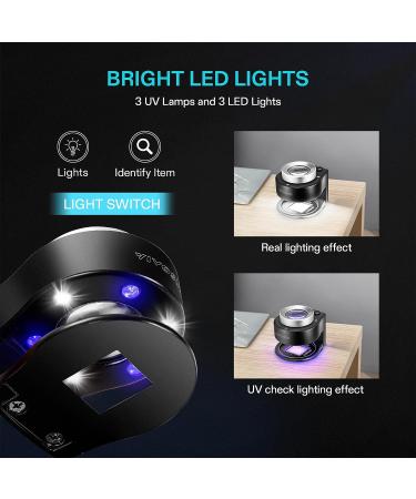 VIVOSUN 30X Rechargeable Loupe Magnifier with LED and UV Light - Portable Magnifying Glass for Jewelry, Textile, Gems, Stamps, Coins, Plants - Buy Online on GoSupps.com