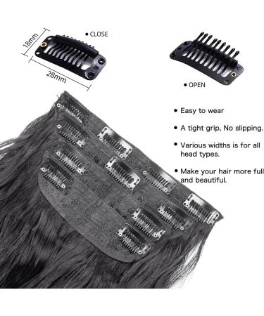 4PCS 20 inch Curly Clip in Hair Extensions - Synthetic Soft Wavy Brown (Natural Black) - Buy Online on GoSupps.com