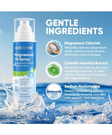 AOSORW Magnesium Cream & Magnesium Oil Spray Bundle Topical Magnesium Set for Muscle Relief & Sleep Support With Herbal Extracts & Fast Absorption 4.2oz Cream + 4.8oz Spray (Pack of 2) - Buy Online on GoSupps.com