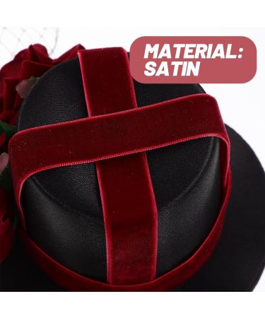minkissy Steampunk Small Top Hat Small Rose Mesh Decor Halloween Hat Fascinator Wedding Party Tea Hat for Women Girls Mini Top Hat Halloween Party - Buy Online on GoSupps.com