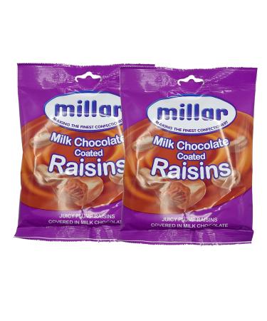 2 Pack Of Millar Milk Chocolate Coated Raisins