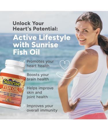 Sunrise Apothecary - FISH OIL Daily Supplement Rich in Omega 3 Fatty Acids Total Wellness Support for Men and Women 1000 mg per Soft Gel Capsule 90 Omega 3 Fish Oil Capsules per Bottle - Buy Online on GoSupps.com
