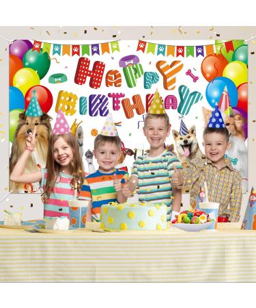 Dog Happy Birthday Backdrop Dog Birthday Party Decorations Puppy Photography Background for Pets Puppy Kids Dog Theme Birthday Party Supplies - Buy Online on GoSupps.com