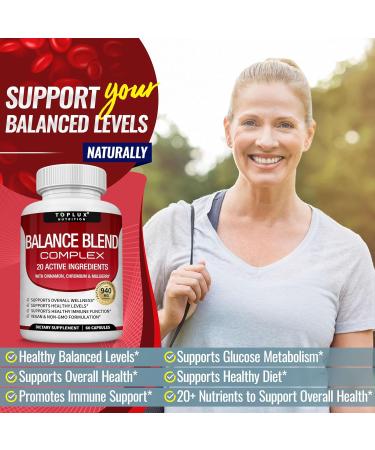 Premium Natural Balance Blend Complex Supplement - Natural 20 Herbs and Vitamins with Cinnamon Non-GMO Vegan for Men Women 60 Capsules 60 Count (Pack of 1) - Buy Online on GoSupps.com