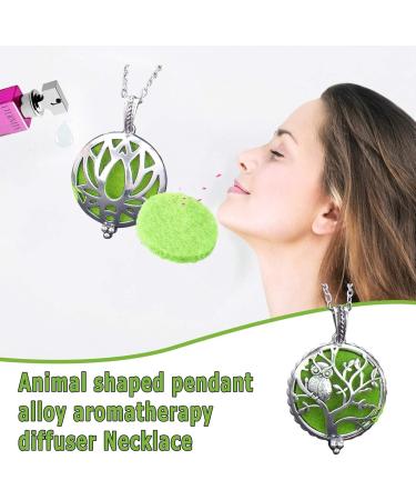 Gierzijia Silver Animal Shaped Hollow Pendant Alloy Aromatherapy Essential Oil Diffuser Necklace Box Pendant (Color-21) - Buy Online on GoSupps.com