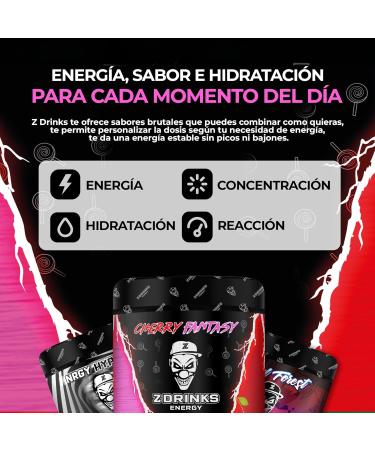  Z ZDRINKS ENERGY Z Drinks - Sugar Free & Powdered Energy Drink - 40 Services - Lollipop Flavour - Low Calorie (16 cal) with Vitamins and Minerals - Buy Online on GoSupps.com