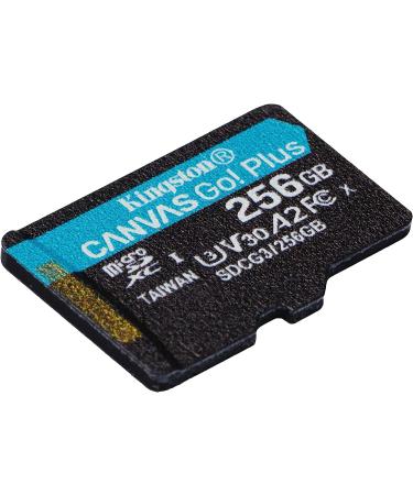 Kingston 256GB microSDXC Canvas Go Plus 170MB/s Read UHS-I  C10  U3  V30  A2/A1 Memory Card + Adapter (SDCG3/256GB) microSD Card 256GB Faster (Up to 170 MB/s) Single - Buy Online on GoSupps.com