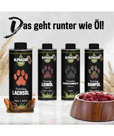Alphazoo Premium Salmon Oil for Dogs & Cats 500ml - Omega 3 & 6 Fish Oil Barf Oil Fur Care - Made in Germany - Buy Online on GoSupps.com
