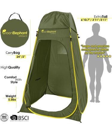 Green Elephant Camping Shower Tent - Portable Pop Up Outdoor Bathroom & Changing Tent for Camping - Privacy & Portable Toilet Shelter - Buy Online on GoSupps.com