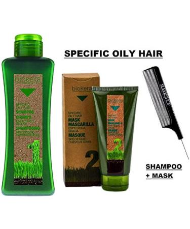 Salerm Biokera SPECIFIC OILY HAIR Shampoo & Conditioner Mask DUO SET Regulates Oil Production Excess Oiliness (W/Sleek Comb) Masque (1000 ml (36 oz) + 200 ml (6.9 oz) LARGE DUO KIT) - Buy Online on GoSupps.com