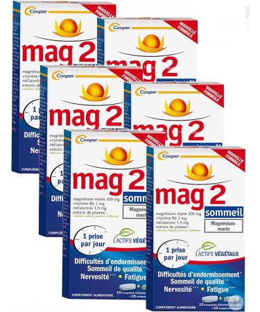 Mag 2 Sleep Pack 3 Months New Formula Difficulties with Sleeping Nervousness Fatigue Pack of 6 (15 comp LP + 15 Comp. Plants) - Buy Online on GoSupps.com