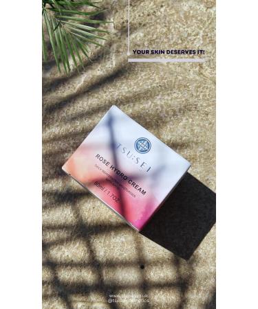 Rose Hydro Cream for Face by TSU:SEI - Organic Moisturiser for Women with SPF20 Vitamin E and Hyaluronic Acid. Natural Daily Facial Cream. Cruelty Free Skincare. 50ml. - Buy Online on GoSupps.com