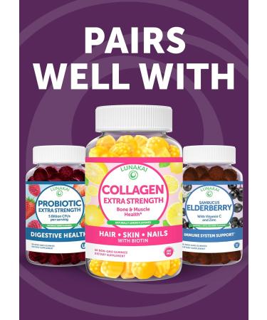 Lunakai USA Made 50 Plus Women's Multivitamin Gummies - Delicious Formula Enhanced with Essential Vitamins & Minerals for Health & Vitality - 60ct Single Bottle - Buy Online on GoSupps.com