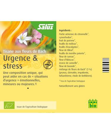 Salus Tisane Urgence & Stress aux Fleurs de Bach AB - Base de M lisse de Lavande et d' lixirs Floraux - Relaxation D tente - 15 Sachets (Lot de 2) - Buy Online on GoSupps.com