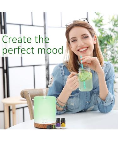 ASAKUKI 300ml Aroma Diffuser with 6Pcs*10ml Pure Essential Oil Set - Z-Yellow Wood Variant | 4 Timer Settings, 15 Color Lights, Auto Shut-Off | Cool Mist Essential Oil Diffuser - Buy Online on GoSupps.com