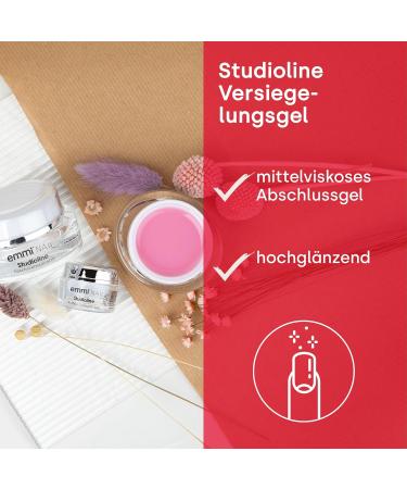 Emmi Nail Studioline Sealing Gel 15ml - High Gloss Top Coat Gel UV Self-Smoothing & Scratch-Resistant Vegan | Perfect for Geln gel - Buy Online on GoSupps.com