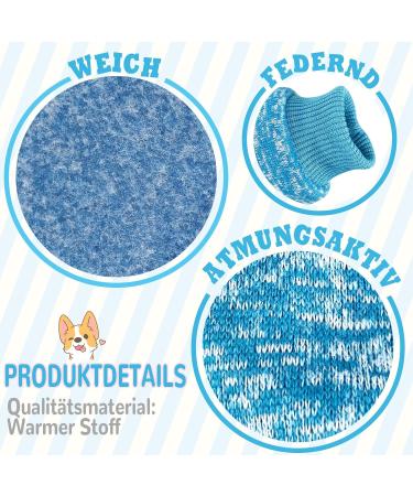 Warm Dog Sweater for Small & Medium Dogs - Classic Puppy Clothing Set (Blue) - Ideal Pet Sweater for Winter - Buy Online on GoSupps.com