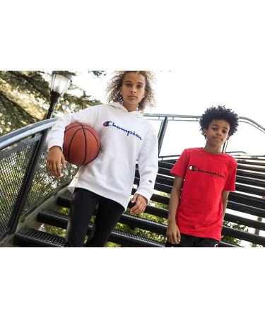 Champion Boys Short Sleeve Tech Athletic Tee Shirt - Large Black Sliced C | Ideal for Gym, Sports, and School - Buy Online on GoSupps.com