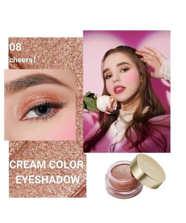 Oulac Warm Peach Glitter Cream Eyeshadow - Moisturizing Formula, Multi-Use Metallic Eye Makeup - Waterproof & Highly Pigmented - 0.42 oz - Buy Online on GoSupps.com