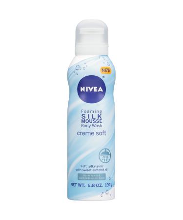 Nivea Creme Soft Foaming Silk Mousse Body Wash  Vanilla and Jasmine Blossom  6.8 Ounce