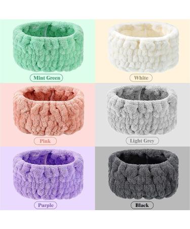 6 Pack Extra Wide 5 Inch Microfiber Headband Set for Thick and Curly Hair - Spa Facial Headbands in 6 Colors - Buy Online on GoSupps.com
