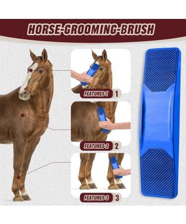 Tuofang 6-in-1 Horse Brush - Multifunctional Grooming & Massage Comb for Horses (Blue) | Best Horse Cleaning Brushes - Buy Online on GoSupps.com