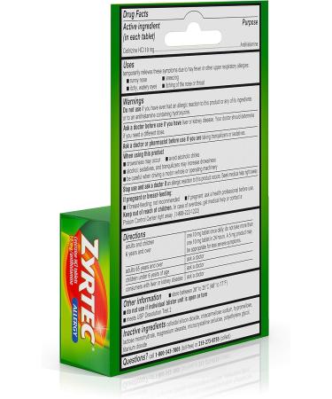Zyrtec 10mg Allergy Relief Tablets - 24 Hour Relief - Travel Size 3ct - Buy Online on GoSupps.com
