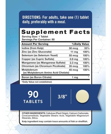 Nature's Truth Trace Minerals Supplement with Iodine | 90 Tablets | Enhanced Mineral Booster | Non-GMO & Gluten Free Supplement - Buy Online on GoSupps.com