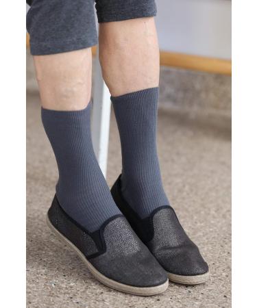 Diabetic Elastic Cotton Socks for Swollen Feet | Men & Women 10-11.5 | Black - Buy Online on GoSupps.com