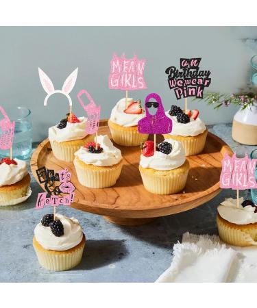 Cyodoos Mean Girl Cupcake Toppers Mean Girl Birthday Party Decoration Cake Toppers Single Women Pink Party Cake Decoration Supplies Wedding Bride Shower Decoration Supplies Pink4 - Buy Online on GoSupps.com