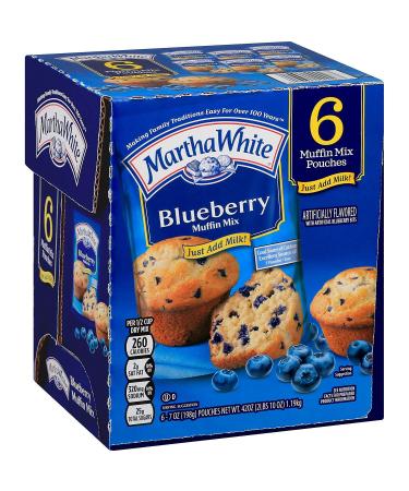 Martha White, Blueberry Muffin Mix, 7oz Pouch (Pack of 6) Blueberry 7 Ounce (Pack of 6)