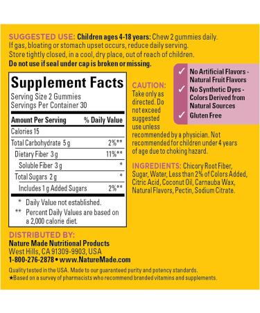 Nature Made Kids First Fiber Gummies - Digestive Health Support - 60 Gummies - Buy Online on GoSupps.com