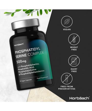 Phosphatidylserine Supplement 500mg | 90 Vegan Capsules | Phosphatidylcholine Complex | No Artificial Preservatives - Buy Online on GoSupps.com