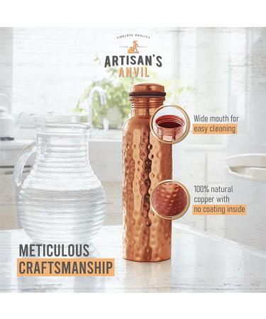 Artisan's Anvil Copper Water Bottle 32oz (Pure Copper) - Buy Online on GoSupps.com