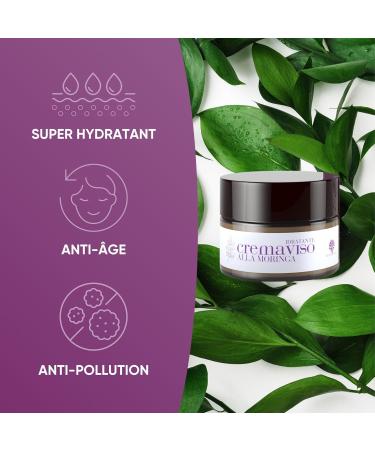 RedMoringa Anti-Wrinkle Face Cream with Hyaluronic Acid Moringa and Ceramides for Women and Men Anti-Aging and Anti-Pollution Effect for Combination Skin - 99% Natural - 50 ml - Made in Italy - Buy Online on GoSupps.com