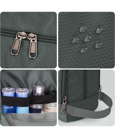 WANDF Water-Resistant Nylon Toiletry Bag - Lightweight Dopp Kit for Travel (A-Pure Grey) - Buy Online on GoSupps.com