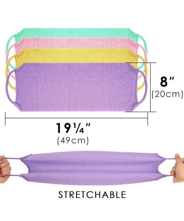 Linkidea 8 Pack Stretchable Exfoliating Towels with Handles - Wholesale Bulk Pack for Deep Cleansing Body Shower - Buy Online on GoSupps.com