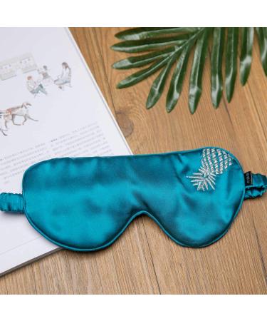 THXSILK 100% Mulberry Silk Sleeping Mask & Blindfold - Embroidered Stylish Eyemask in Blue | Perfect for Travel - Buy Online on GoSupps.com