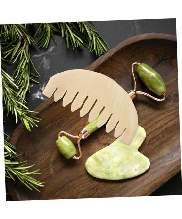 Iwowhero Jade Gua Sha Kamm - Multifunctional Massage Comb & Hair Tool | Chinese Jade Hair Comb & Gua Sha for Relaxation - Buy Online on GoSupps.com