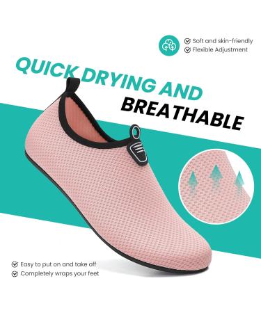 Ruomu Fast Drying Bathing Shoes for Women & Men | Slipproof Aqua Shoes | Lightweight Beach & Surf Footwear | Size 38 EU - Pink - Buy Online on GoSupps.com