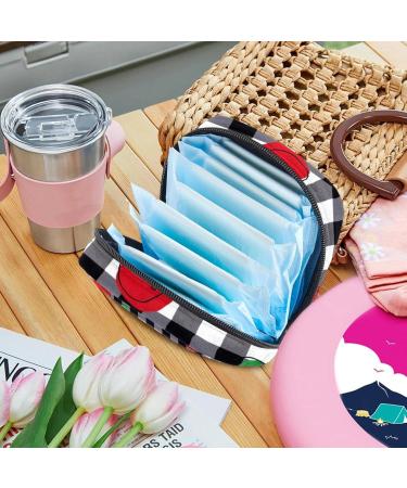 Menstrual Polster Bag for Women - Zippered Tampon Collection Pouch | Happy Geometric Mosaic Design | 4.7x6.6x6.6 in - Buy Online on GoSupps.com