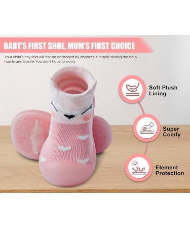 Dookeh Baby Girl Pink Soft Sole Sneakers | Non-Slip First Walking Shoes 2-3 Years | Toddler Infant Babygirl Sock Shoes - Buy Online on GoSupps.com