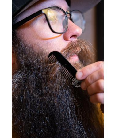 Death Grip Stainless Steel Beard & Mustache Comb - Black Keychain Pocket Comb for Men - Buy Online on GoSupps.com