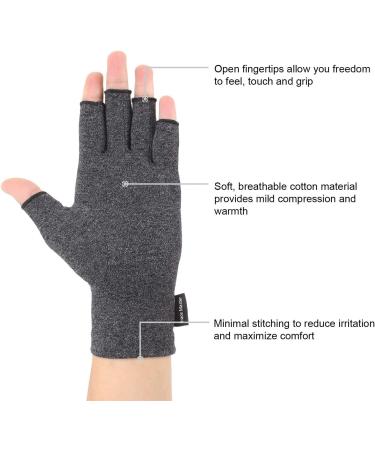 2 Pairs Arthritis Gloves for Pain Relief - Compression & Warmth for Hands | Finger Joint Support for Rheumatoid Arthritis RSI & Carpal Tunnel - Size M Black - Buy Online on GoSupps.com