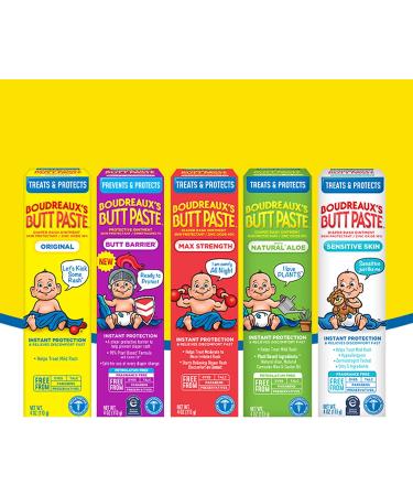 Boudreaux's Butt Paste Diaper Rash Ointment Variety Pack - Maximum Strength & Natural Aloe (1-4 oz each) - Buy Online on GoSupps.com