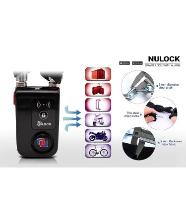 Nulock Smart Bike Lock Bluetooth APP Controlled 110db Alarm 47 Braided Steel Anti-Theft Motorcycle Lock IP44 Splash-Proof for Scooter/Stroller/Gate - Buy Online on GoSupps.com