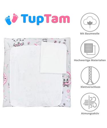 Tuptam Baby Changing Pad - Pandas with Umbrella | 76x76 cm | Includes 2 Terry Notes | International Shipping Available - Buy Online on GoSupps.com