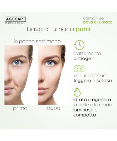  Agocap 100% Natural Snail Slime Face Cream - Snail slime and hyaluronic acid face cream - Moisturizing and healing effect - Pure snail slime - 50 ml - Anti-aging - Buy Online on GoSupps.com