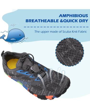 Dimaiglobal Kinder Wasserschuhe | Fast-Drying Swimming Shoes for Boys & Girls | Aquasque Light Slipproof Beach & Bathing Shoes (EU 37 Gray) - Buy Online on GoSupps.com